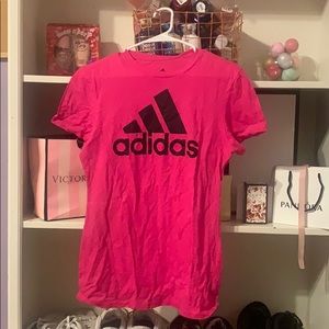 Adidas hot pink logo shirt